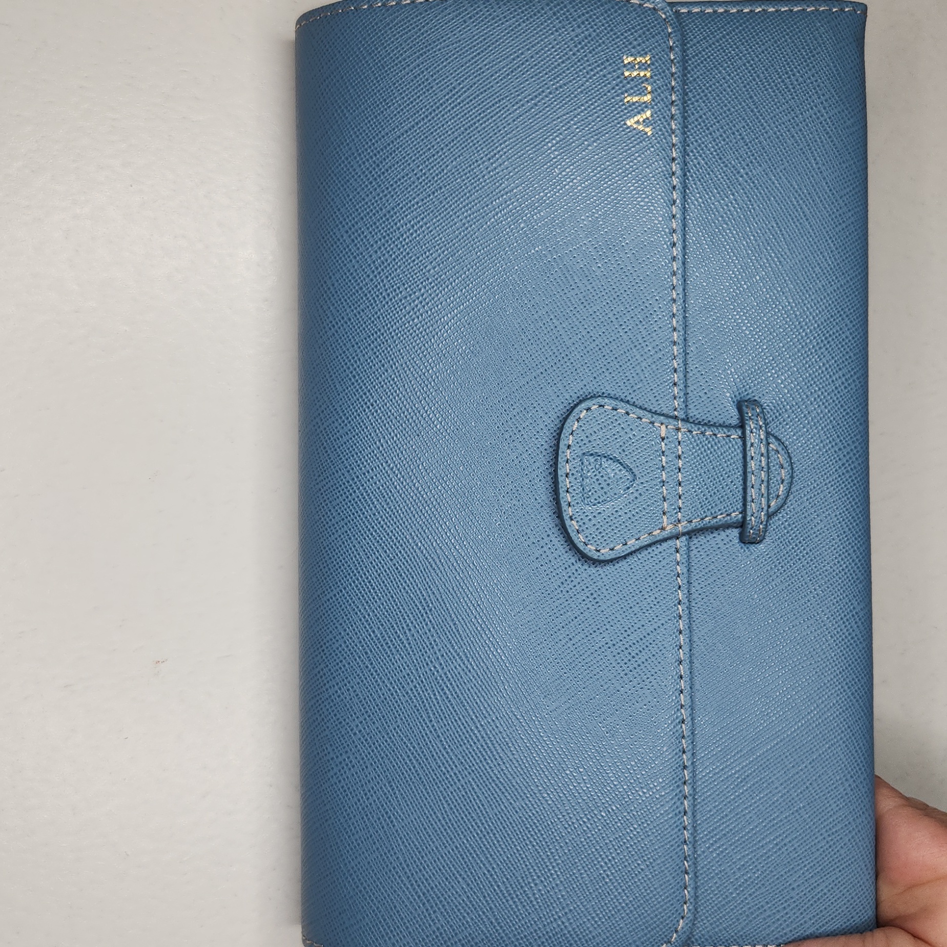 Aspinal London Lt.Blue Leather Travel Case/Wallet. Euc Preloved Sold As Is